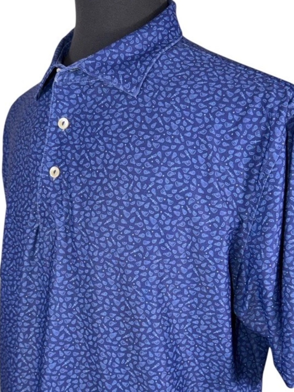 PETER MILLAR SUMMER COMFORT STEAKS STEAK HOUSE AOP PERFORMANCE POLO SZ L